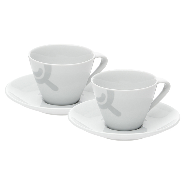 2 tazas de cerámica con platos Delta Q